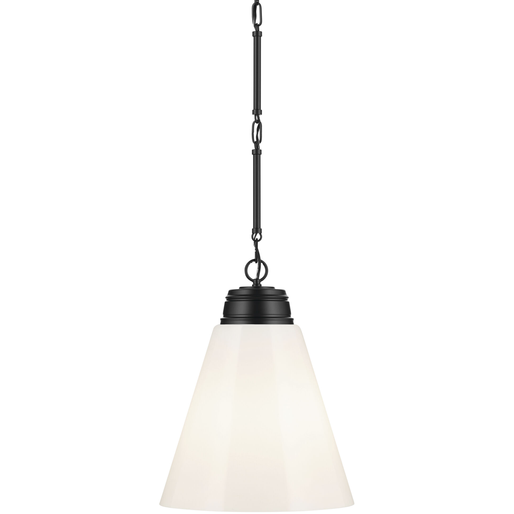 Marsailli 1 Light Black Pendant Ceiling Light in Opal, Large