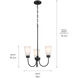 Erma 3 Light Black Chandelier Ceiling Light, Small, 1 Tier
