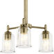 Shailene 3 Light Natural Brass Mini Chandelier Ceiling Light