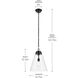 Marsailli 1 Light Black Pendant Ceiling Light, Large