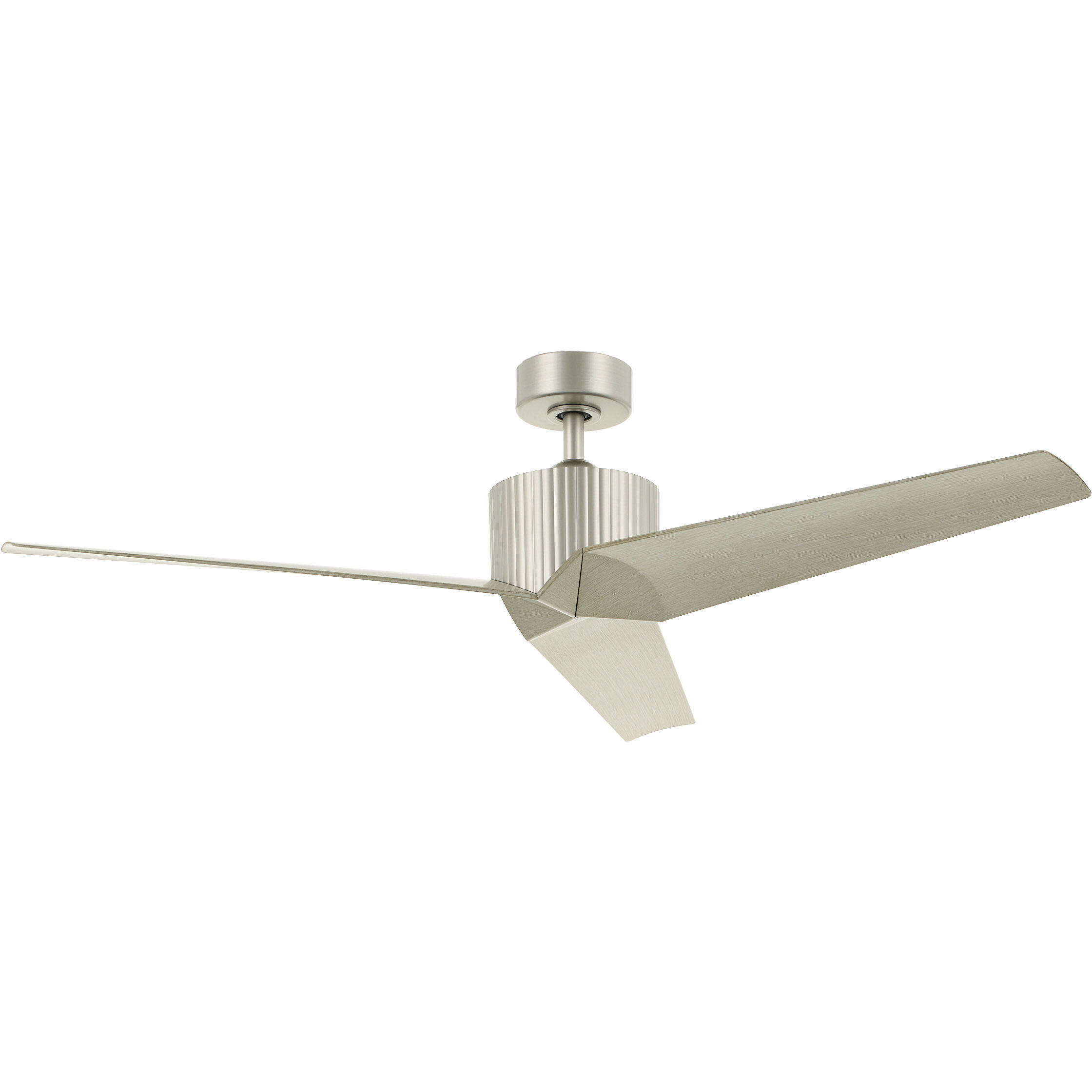 Almere 56 inch Brushed Nickel with Weathered White Walnut Blades Ceiling Fan