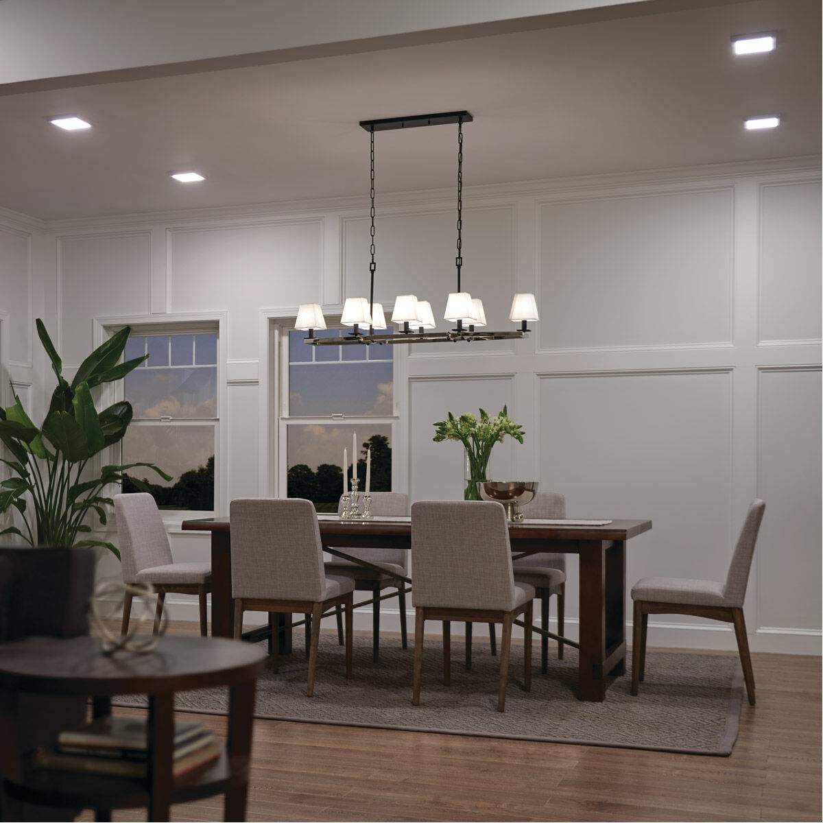 Dancar 8 Light 16 inch Polished Nickel Chandelier Linear (Double) Ceiling Light