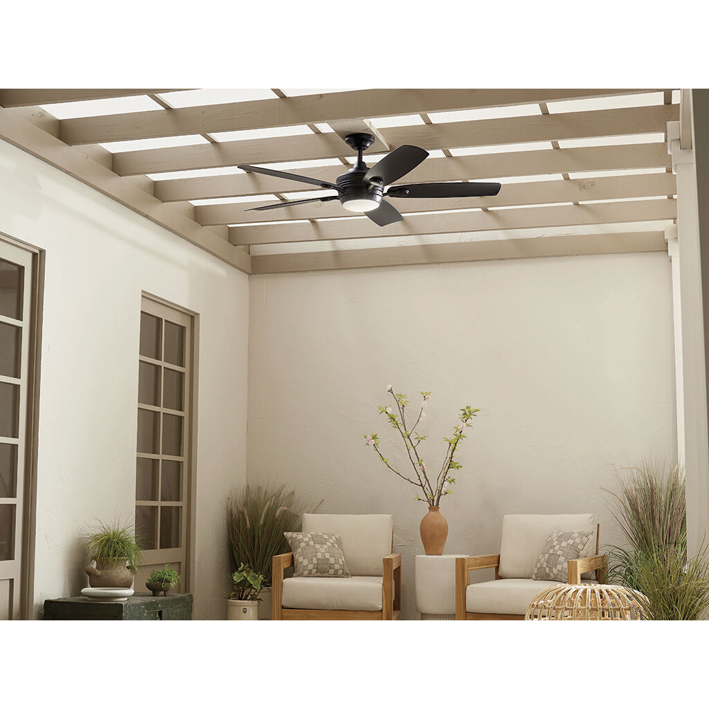 Tranquil 56 inch Satin Black with Black Blades Ceiling Fan