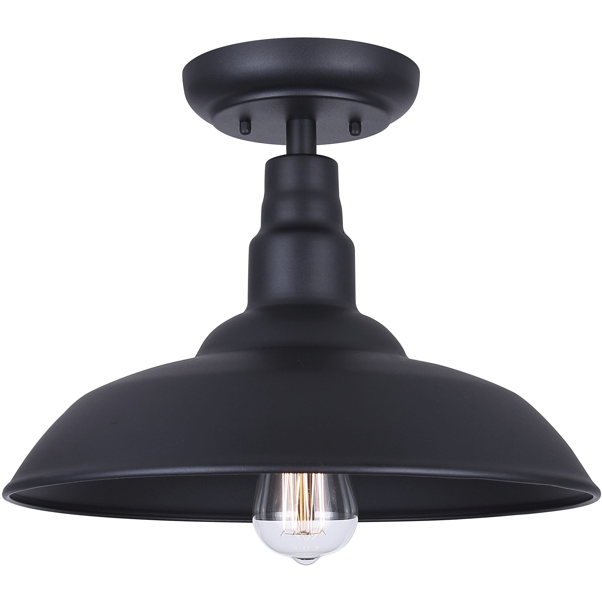Valec 1 Light 14 inch Sand Black Outdoor Flush Mount