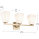 Marant 3 Light 23.75 inch Champagne Bronze Vanity Light Wall Light