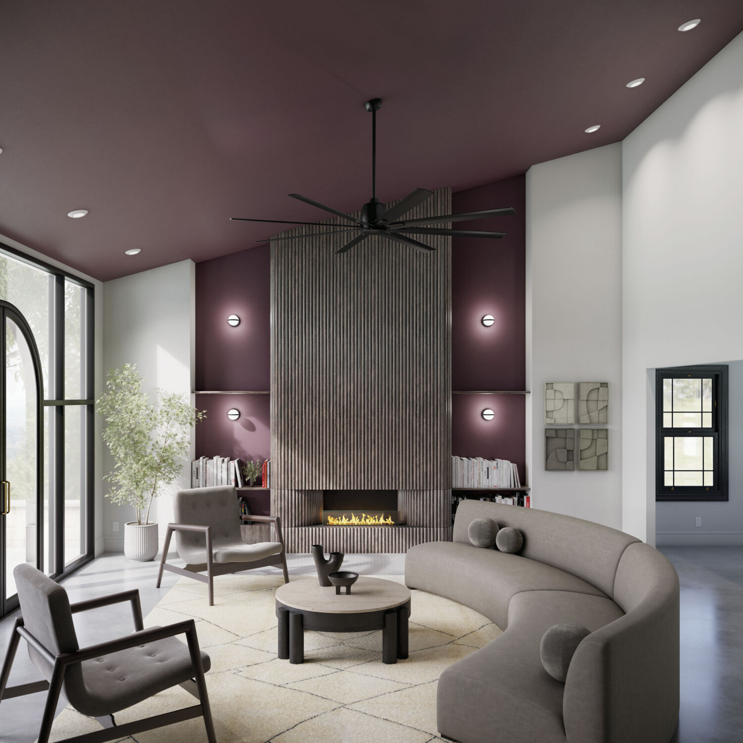 Breda 84 inch Satin Black Ceiling Fan