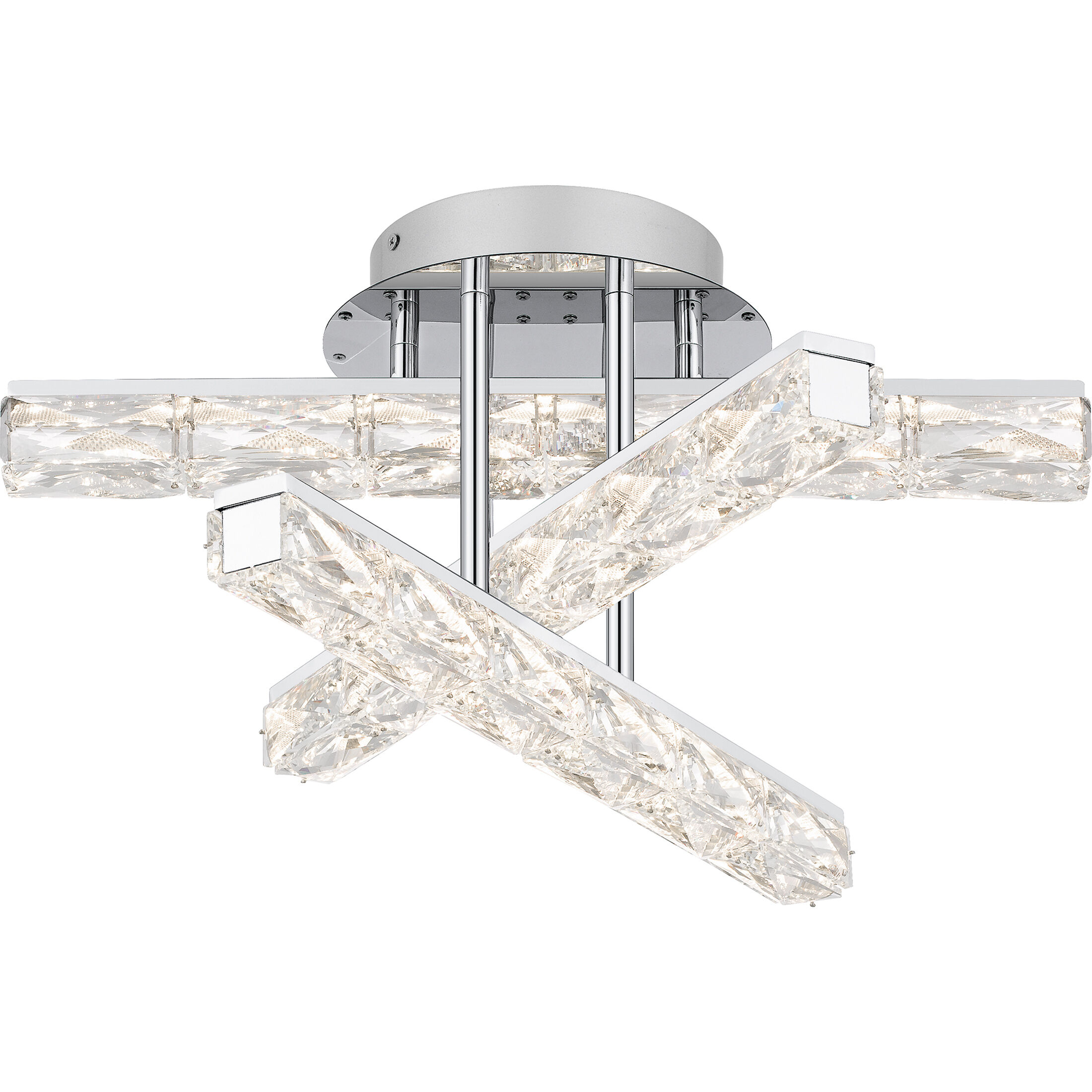 Comet 18 inch Polished Chrome Semi-Flush Mount Ceiling Light