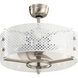 Eyrie 13 inch Brushed Stainless Steel with Silver Blades Ceiling Fan