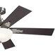 Vinea 52 inch Brushed Stainless Steel with Black Blades Ceiling Fan