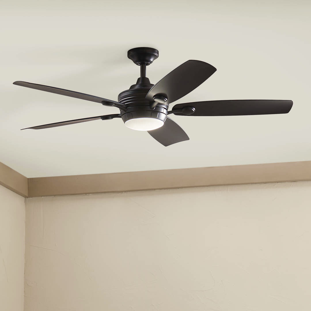 Tranquil 56 inch Satin Black with Black Blades Ceiling Fan