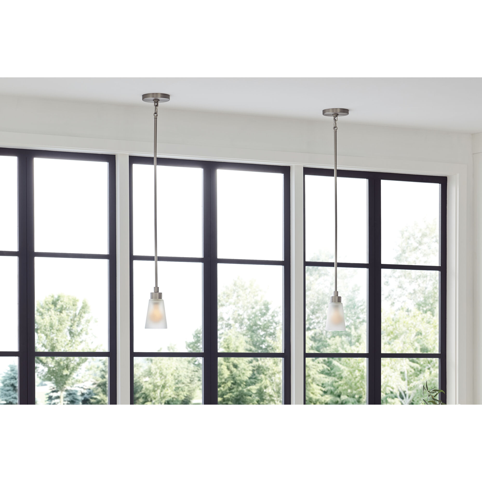 Erma 1 Light Brushed Nickel Mini Pendant Ceiling Light