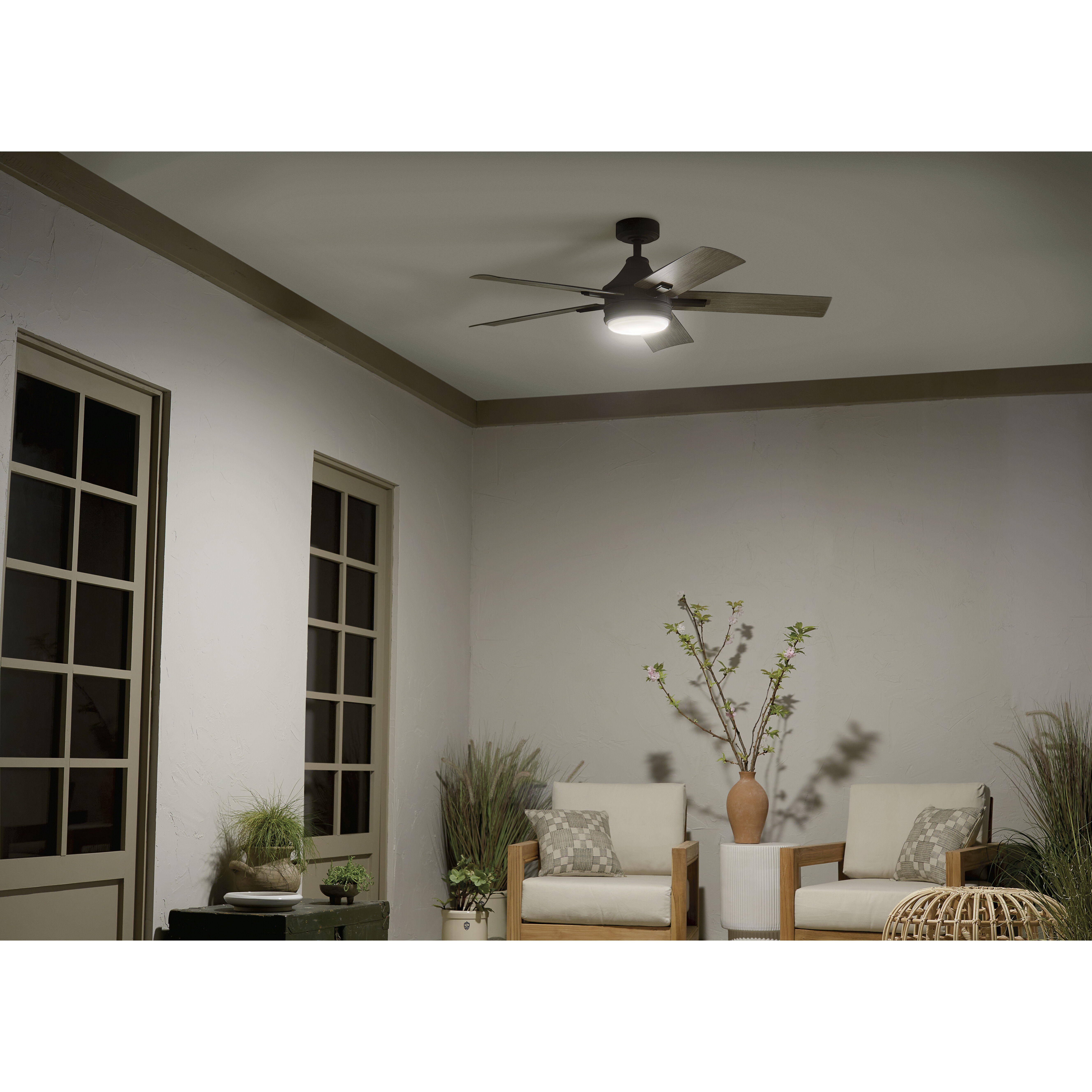 Tide 52 inch Olde Bronze with Weathered Medium Oak Blades Ceiling Fan