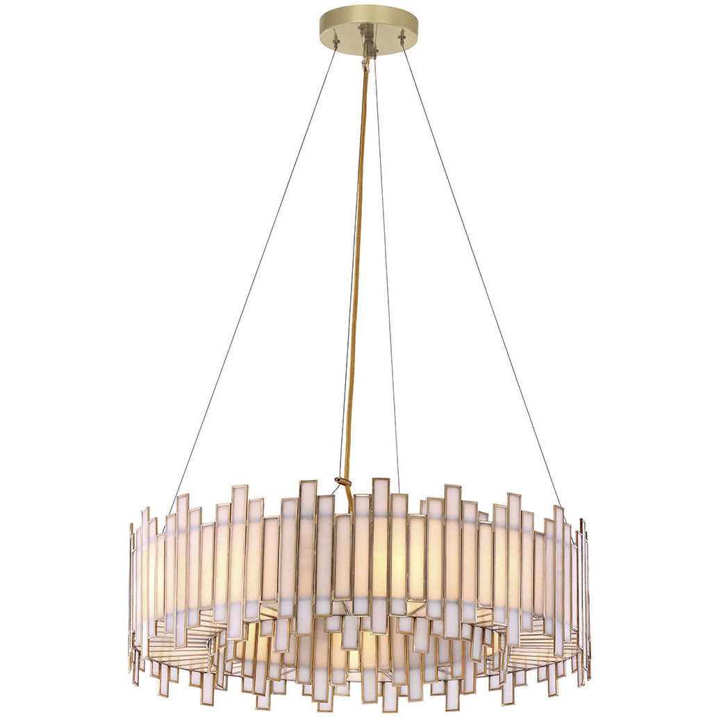 Birla 8 Light 28 inch Brass Chandelier Ceiling Light