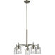 Shailene 5 Light Brushed Nickel Chandelier Ceiling Light in Clear