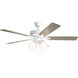 Basics Pro Premier 52 inch White Ceiling Fan in 3000K, Etched Cased Opal