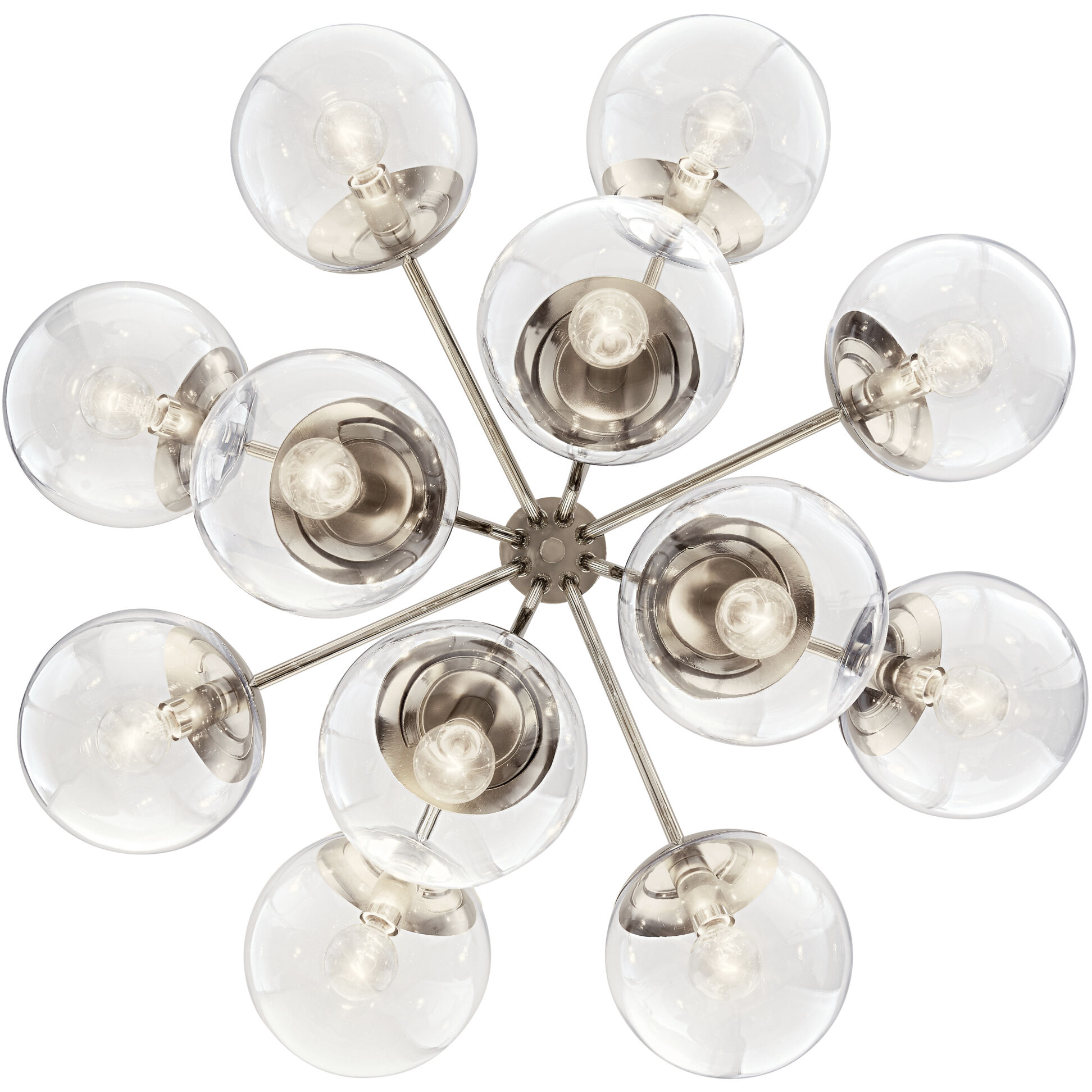 Silvarious 12 Light Polished Nickel Chandelier/Semi Flush Ceiling Light