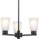 Stamos 3 Light Black Chandelier Ceiling Light, Small, 1 Tier