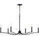 Malene 6 Light Black Chandelier Ceiling Light, 1 Tier Medium