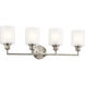 Lynn Haven 4 Light 30 inch Brushed Nickel Wall Mt Bath 4 Arm Wall Light