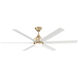 Solen 65 inch Champagne Bronze with Matte White Blades Ceiling Fan
