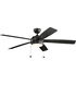 Starkk 60 inch Satin Black with Silver Blades Ceiling Fan