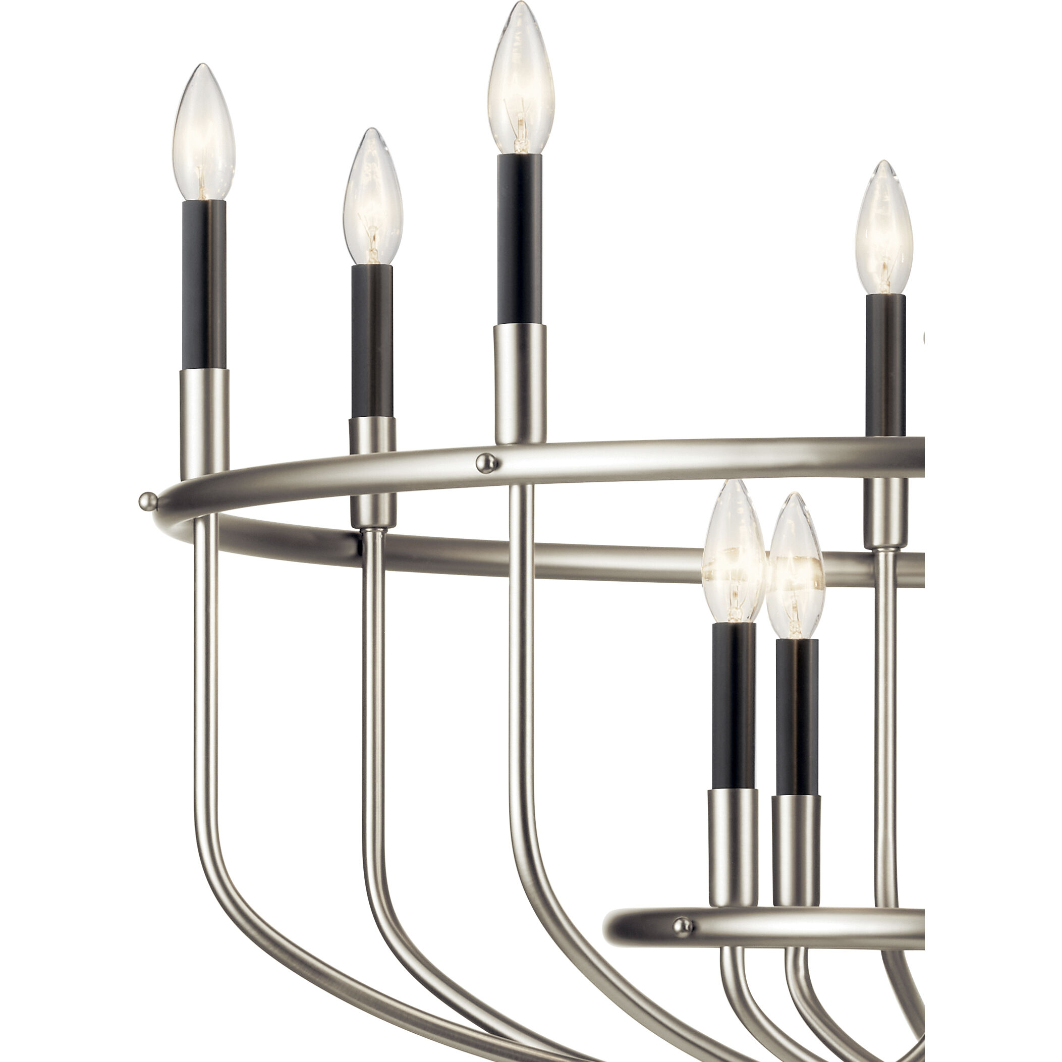 Capitol Hill 12 Light 34.75 inch Brushed Nickel Chandelier 1 Tier Large Ceiling Light, Large