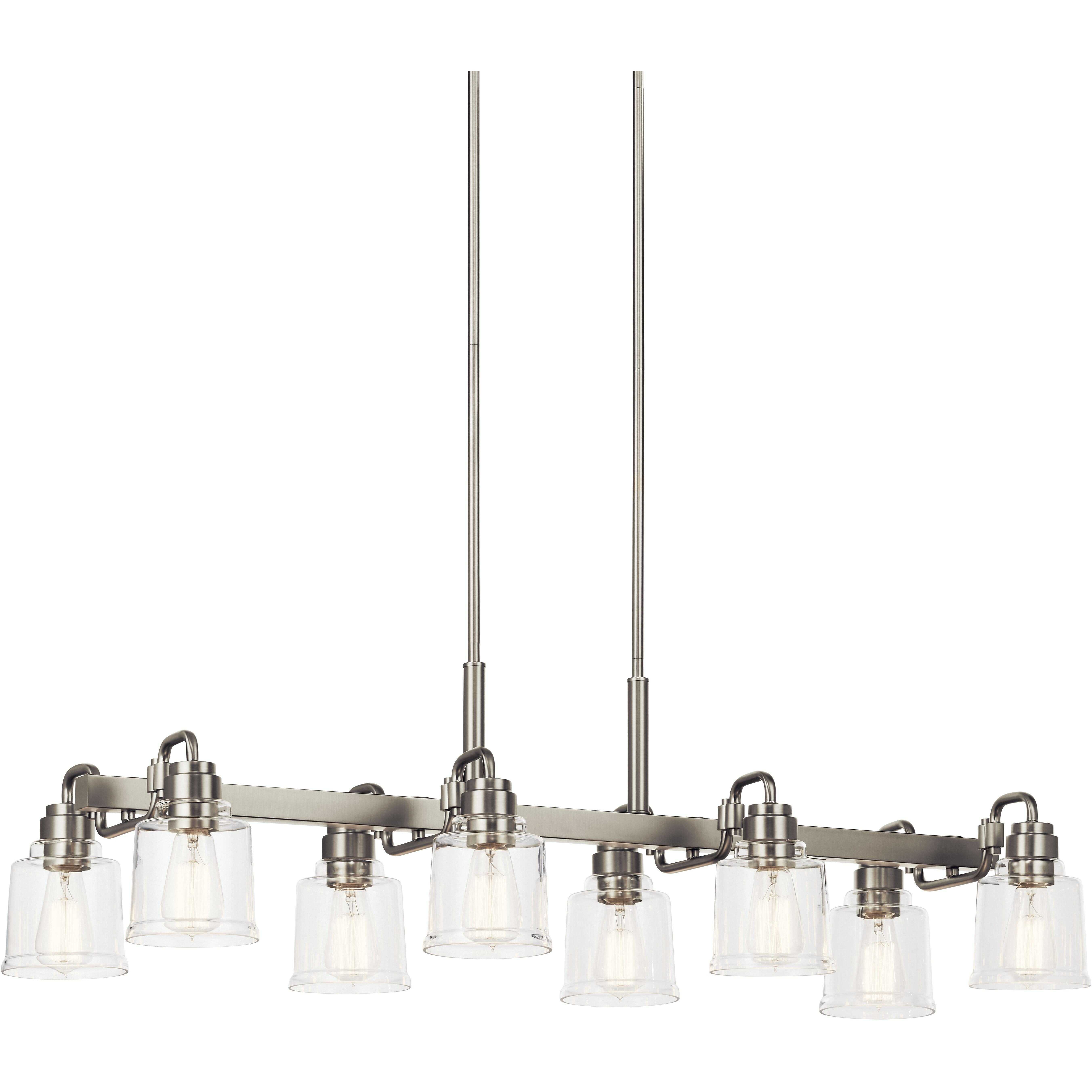 Aivian 8 Light 17.75 inch Nickel Textured Chandelier Linear Ceiling Light