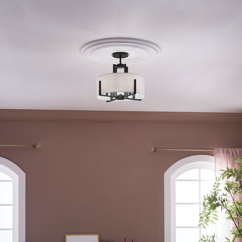 Malen LED 15.5 inch Black Semi Flush Mount Ceiling Light