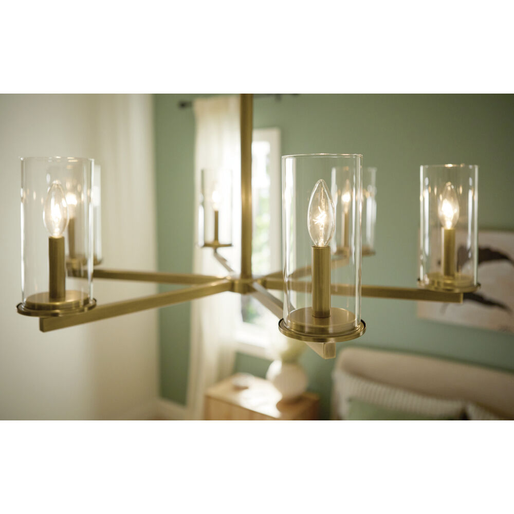 Crosby 6 Light Natural Brass Chandelier Ceiling Light