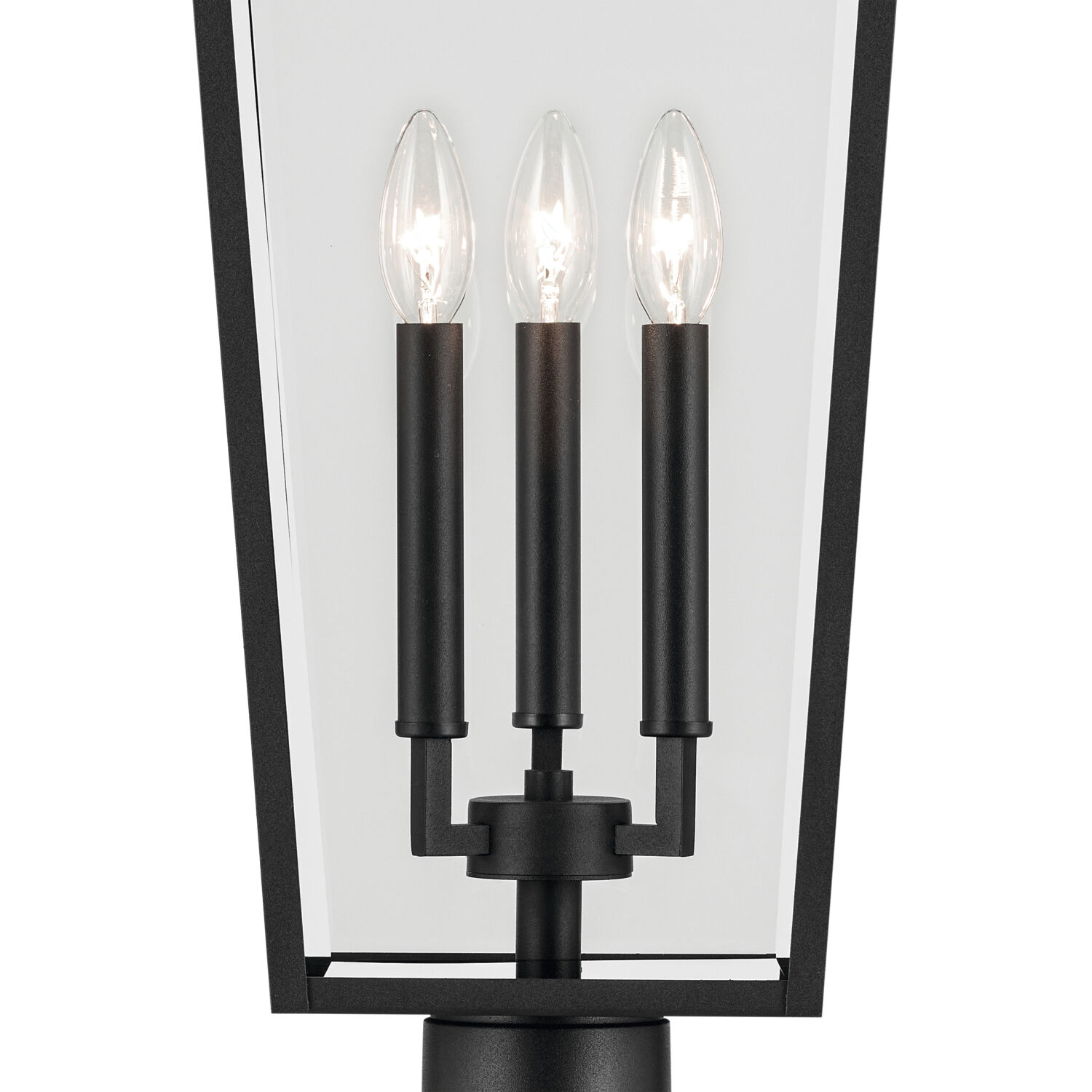 Regence 3 Light 28.75 inch Black Textured Outdoor Post Lantern