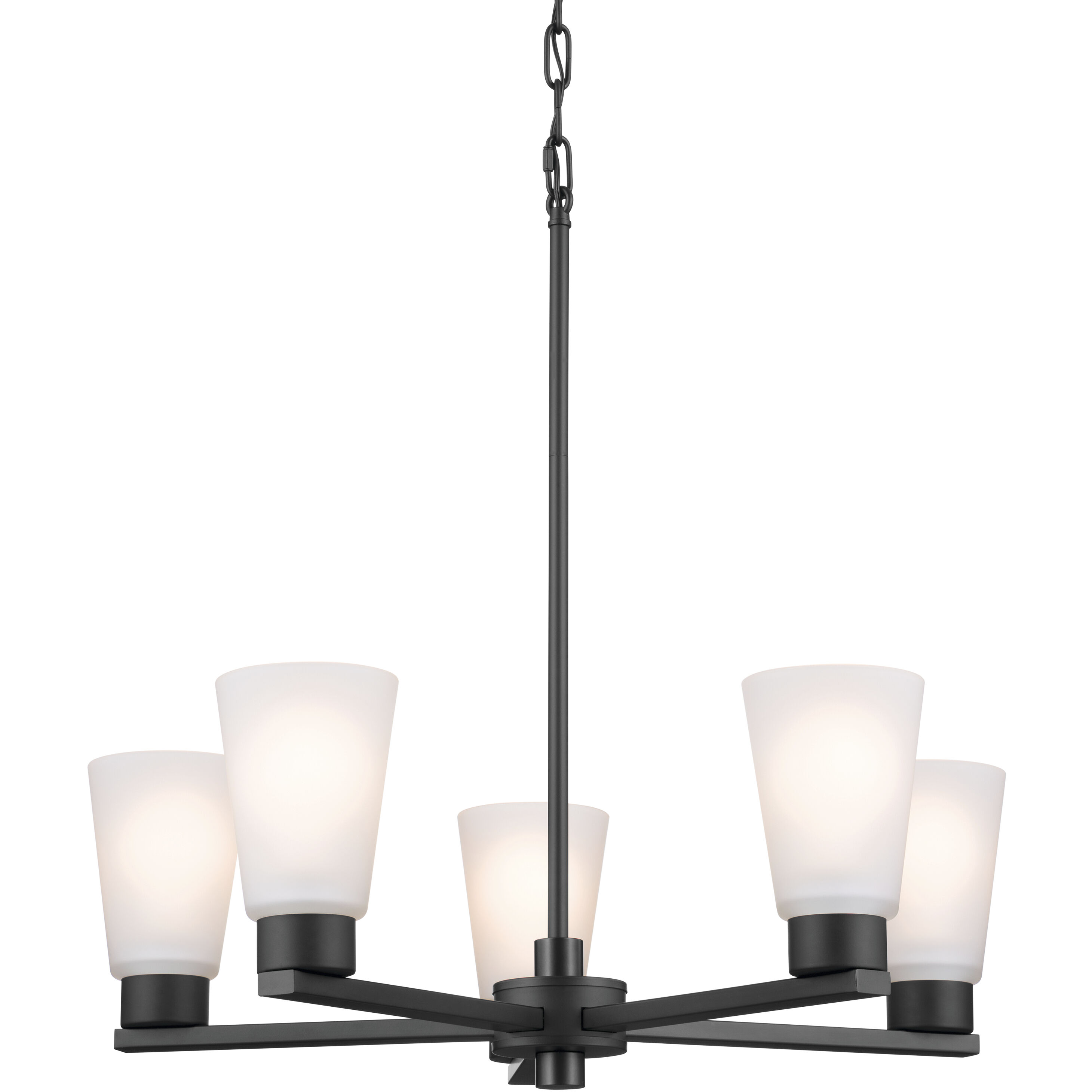 Stamos 5 Light Black Chandelier Ceiling Light, Medium, 1 Tier