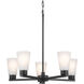 Stamos 5 Light Black Chandelier Ceiling Light, Medium, 1 Tier