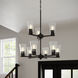 Stamos 9 Light Olde Bronze Chandelier Ceiling Light in Clear
