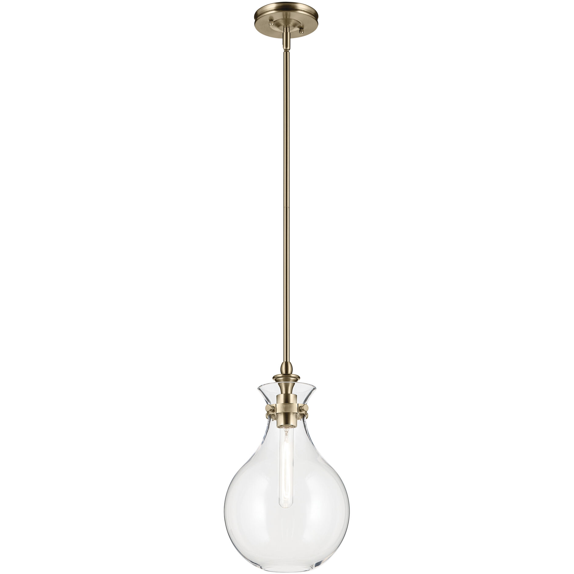 Laria 1 Light Champagne Bronze Pendant Ceiling Light in Clear