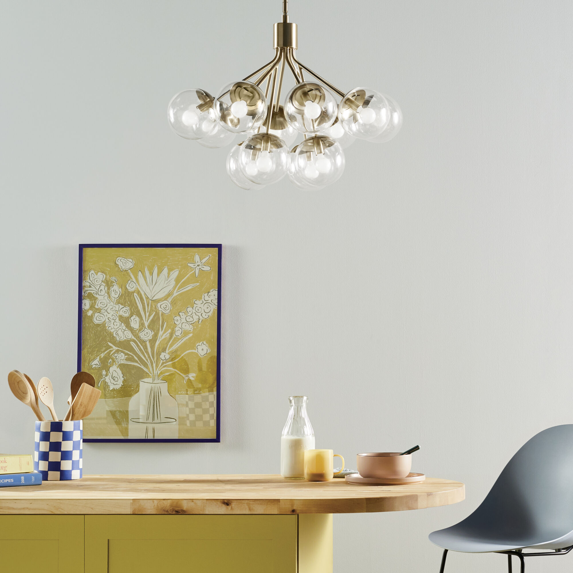 Silvarious 12 Light Champagne Bronze Chandelier/Semi Flush Ceiling Light in Clear