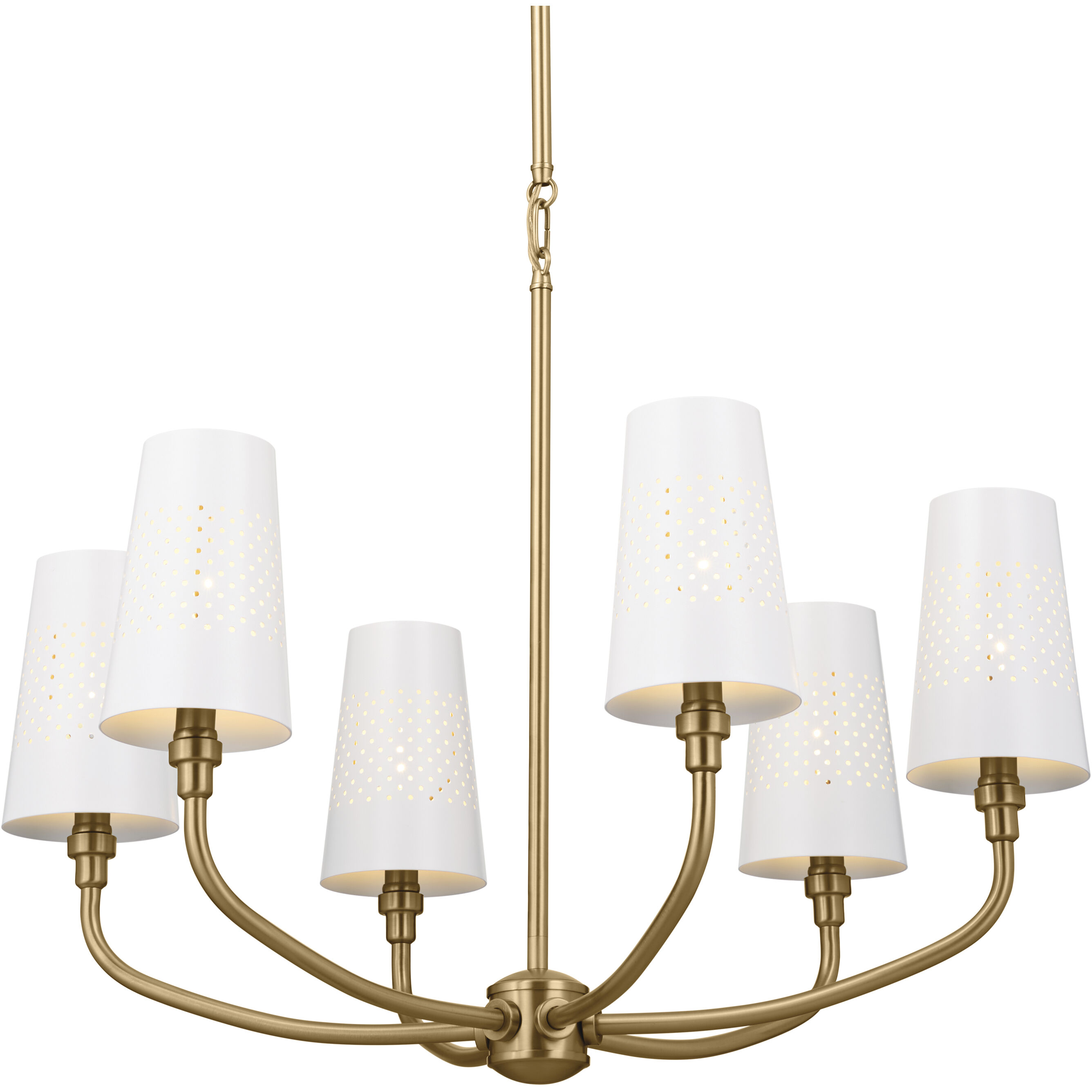 Adeena 6 Light 26.75 inch Brushed Natural Brass Chandelier Ceiling Light