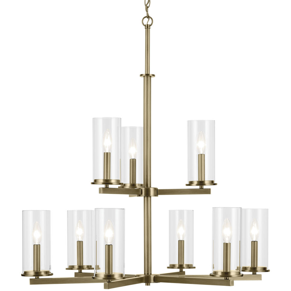 Crosby 9 Light Natural Brass Chandelier Ceiling Light