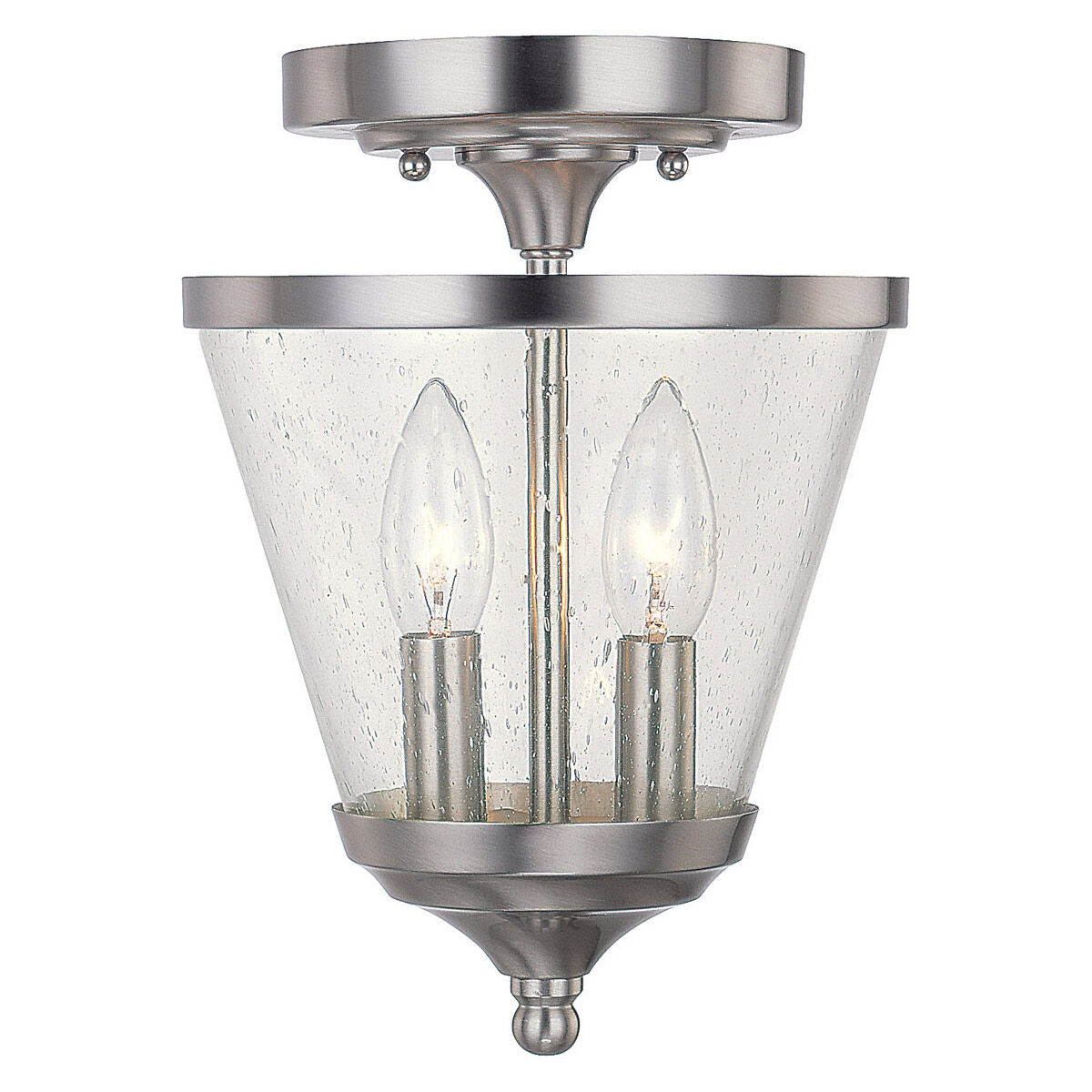 Esme 2 Light 7.75 inch Brushed Nickel Foyer Ceiling Light, Convertible Dual Mount