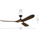 Mylo 70 inch Satin Black with Aged Walnut Blades Ceiling Fan