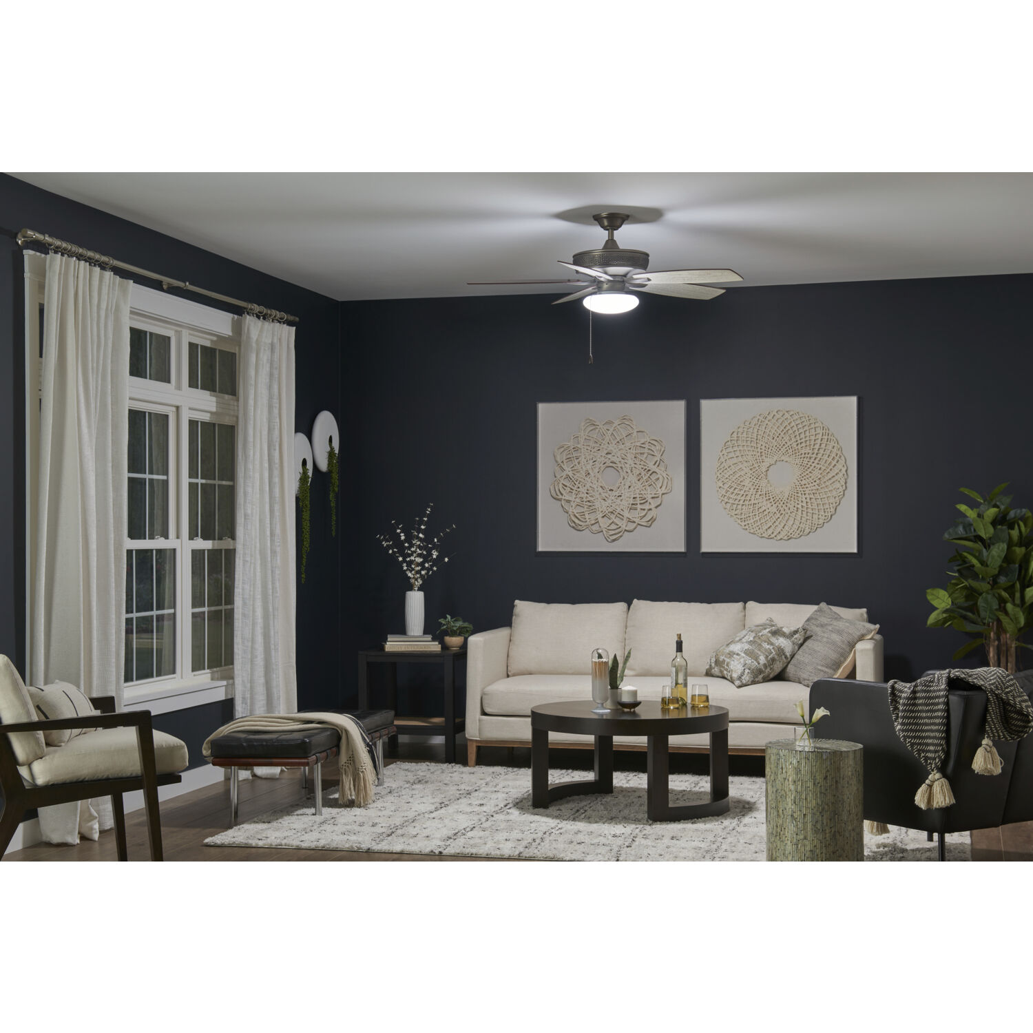 Soft Modern LED White Fan Light Kits