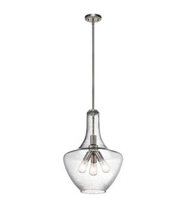 Everly 3 Light 16 inch Brushed Nickel Pendant Ceiling Light