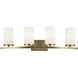 Crosby 4 Light 31.25 inch Natural Brass Bath Light Wall Light