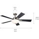 Vinea 52 inch Brushed Stainless Steel with Black Blades Ceiling Fan