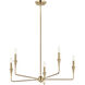 Alvaro 5 Light Champagne Bronze Chandelier Ceiling Light, 1 Tier Small