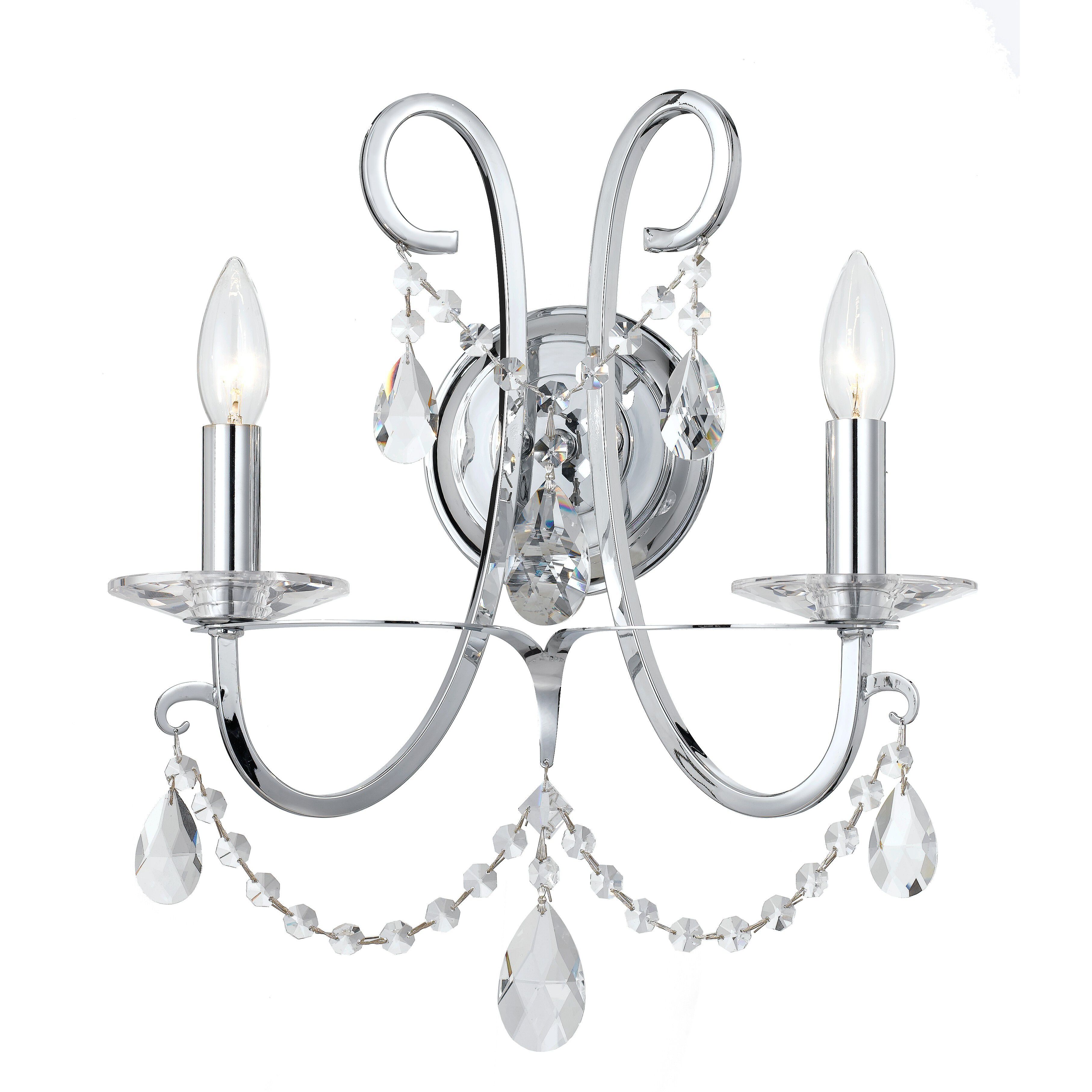Othello Bath Wall Light in Clear Swarovski Strass, Polished Chrome