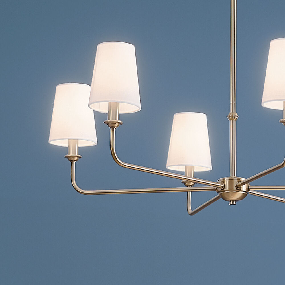 Pallas 6 Light 32.25 inch Brushed Natural Brass Chandelier Ceiling Light