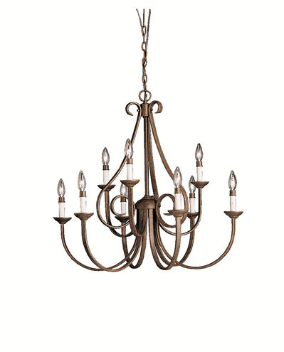 Dover 9 Light 32 inch Tannery Bronze Chandelier 2 Tier Ceiling Light