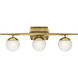 Jasper 3 Light 25 inch Natural Brass Wall Mt Bath 3 Arm Wall Light