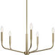 Madden 5 Light Champagne Bronze Chandelier Ceiling Light, 1 Tier Small