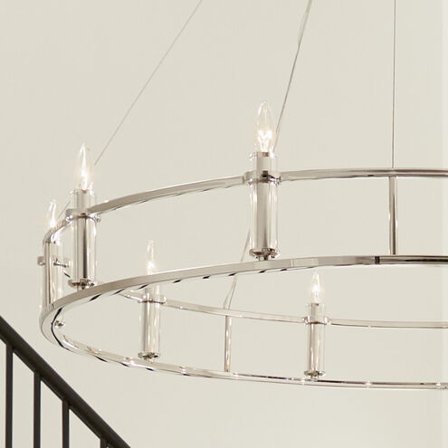 Rosalind 10 Light 50 inch Polished Nickel Chandelier Ceiling Light